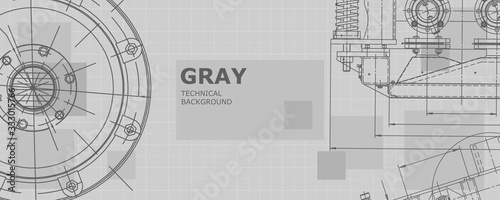 Mechanical engineering drawing. Abstract drawing. Engineering technological wallpaper