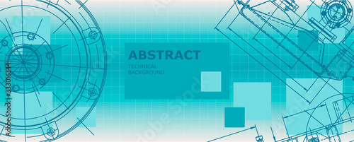 Mechanical engineering drawing. Abstract drawing. Engineering technological wallpaper