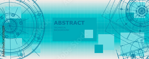 Mechanical instrument making. Abstract engineering drawing. Engineering technological wallpaper