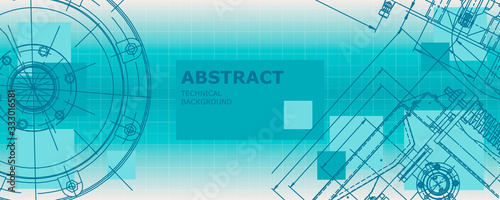 Wallpaper Mural Mechanical instrument making. Abstract engineering drawing. Engineering technological wallpaper Torontodigital.ca