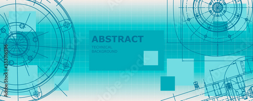 Mechanical instrument making. Abstract engineering drawing. Engineering technological wallpaper