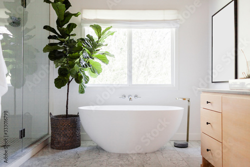 Natural Wood in Modern Master Bathroom photo