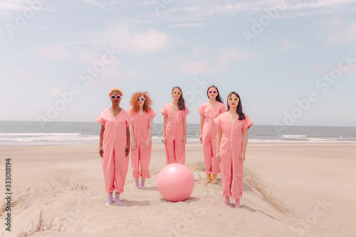 Pink Ball On Beach