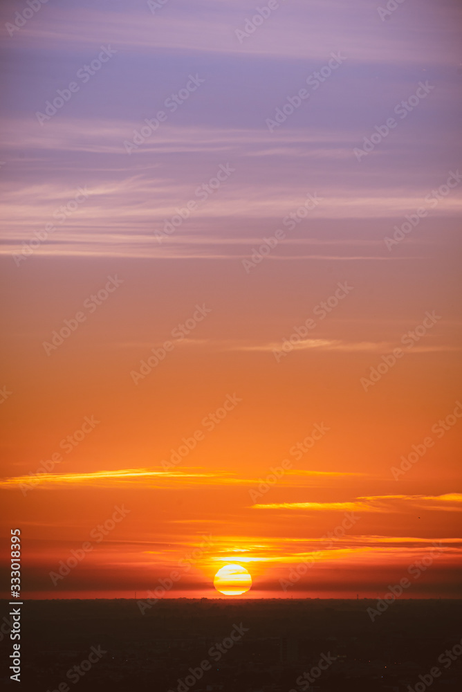 Fototapeta premium sunset over the city