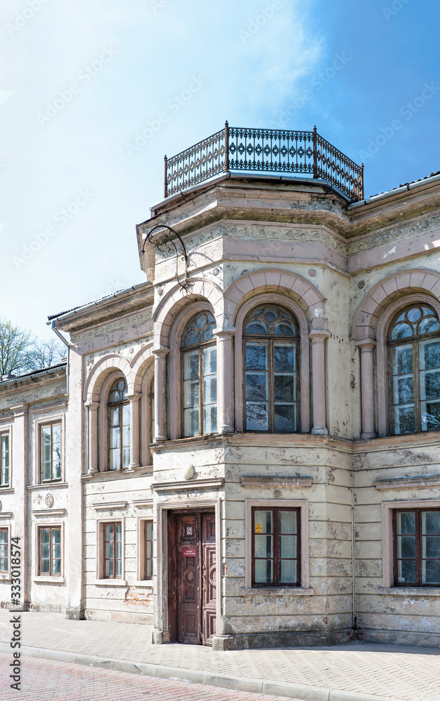 Obraz premium Facade of an Old house in Ventspils in Latvia