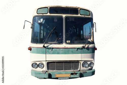 Old bus isolated on white background