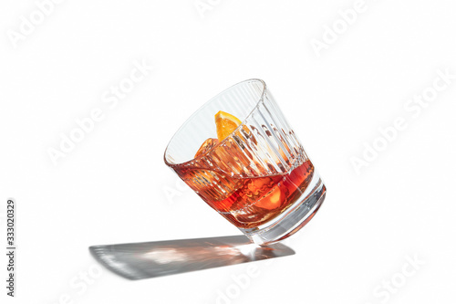 Glass of whiskey cocktail