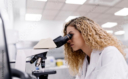 Biologist working in a laboratory