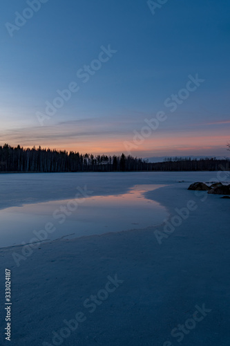 sunset over lake