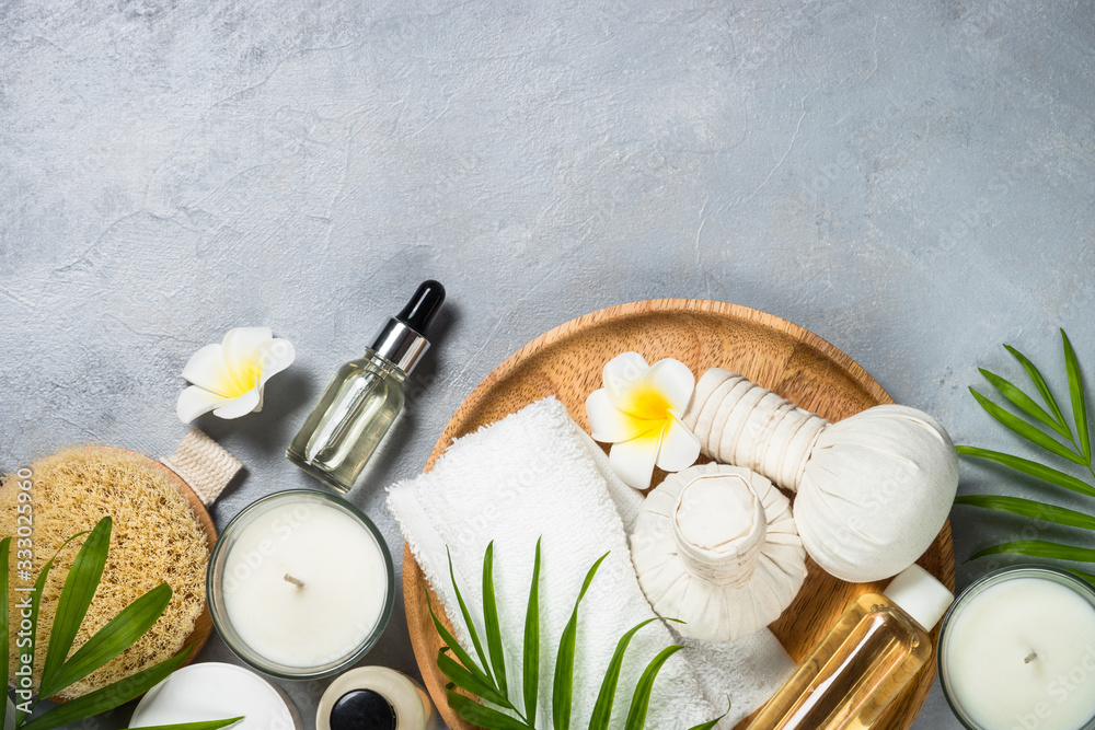 Spa product Flat lay background. Spa product Flat lay background.