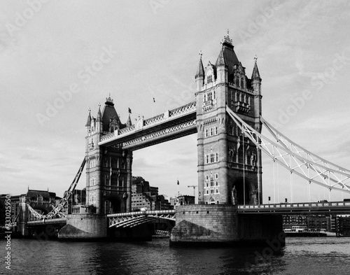 Tower Bridge in black and white