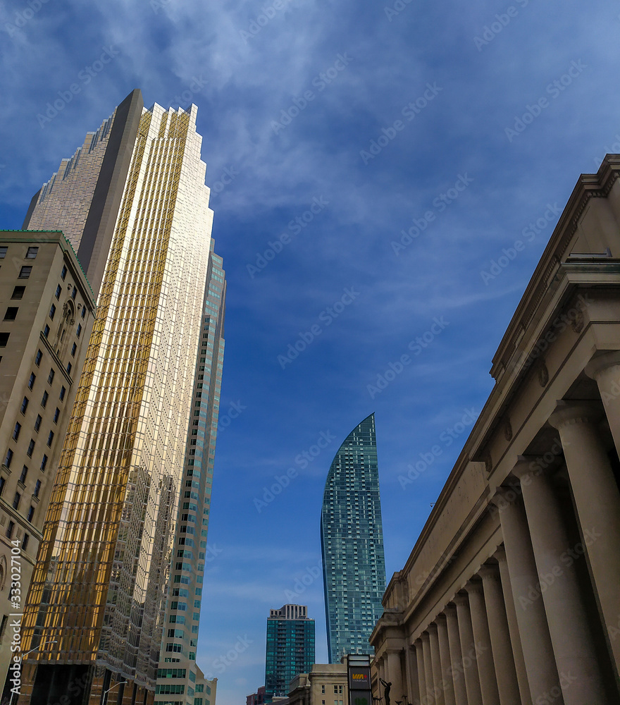 Toronto is a cool Canadian city. Skyscrapers and small houses Toronto is a cool Canadian city. Skyscrapers and small houses