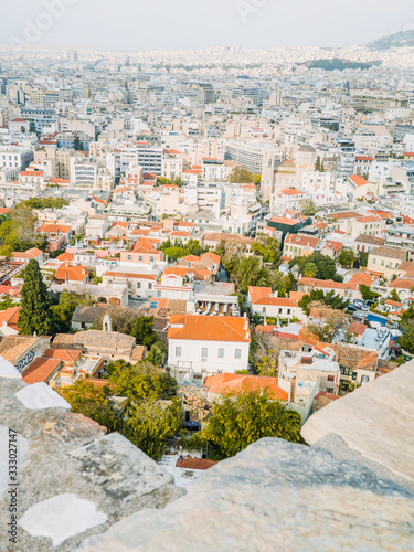 Skyline of Athens Greece in Background photo