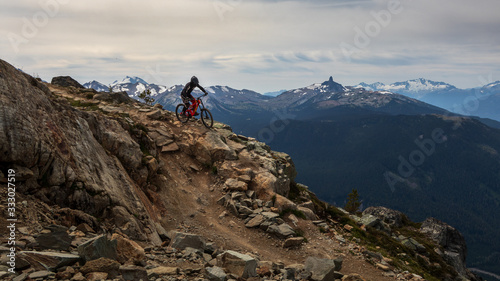 Downhill biking in Whistler, British Columbia, Canada.