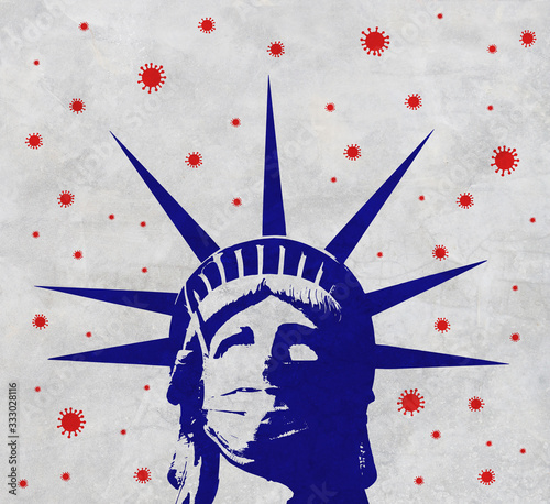 Wallpaper Mural 3D Rendering idea for New York as the epicenter of the coronavirus outbreak