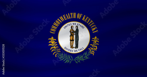 Waving flag of Kentucky. Vector illustration