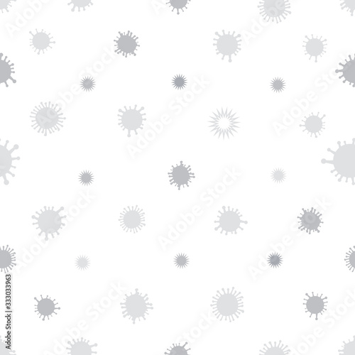 Grey corona virus infection seamless pattern background