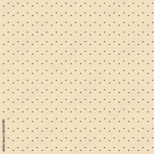 Seamless pattern of small triangles floating on a cream background