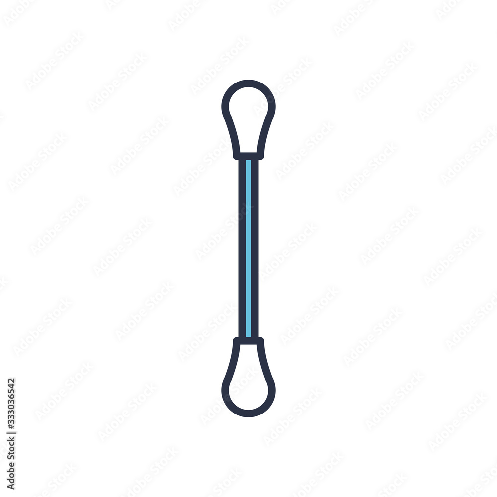 cotton swab flat icon, vector illustration cotton swab flat icon, vector illustration