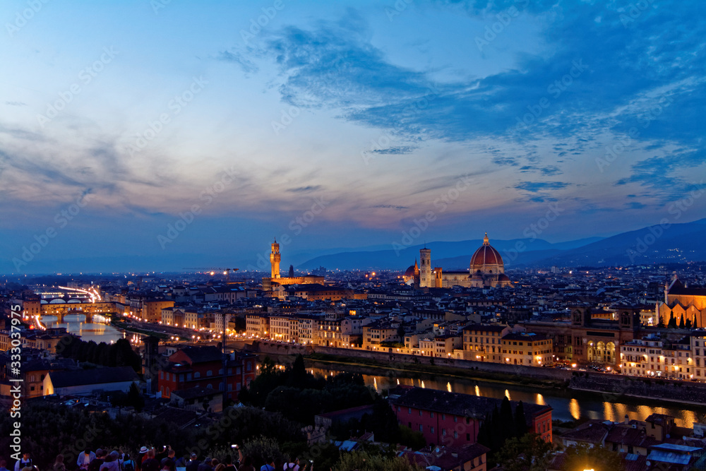 panoramic view of florence at night