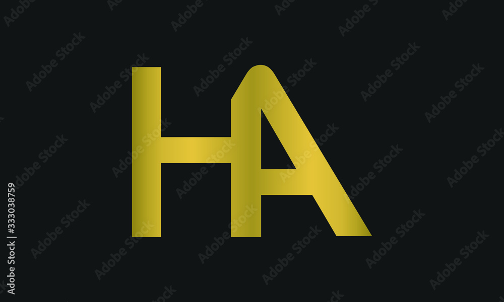 Obraz premium H , A , AH , HA letter logo design with creative modern typography and abstract monogram logo