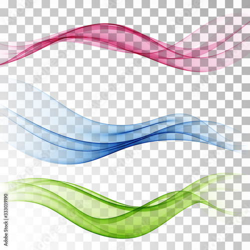 A set of transparent waves.Abstract colour background waves.
