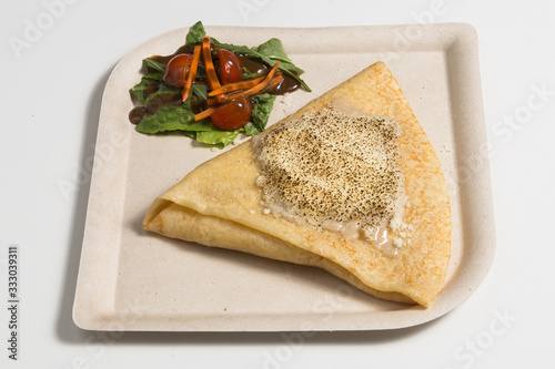 Crepe with cheese.