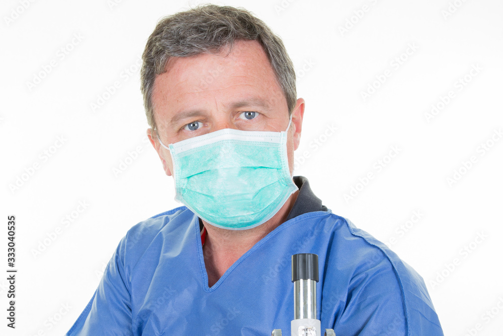 man doctor in preventive mask against corona virus covid 19 man doctor in preventive mask against corona virus covid 19