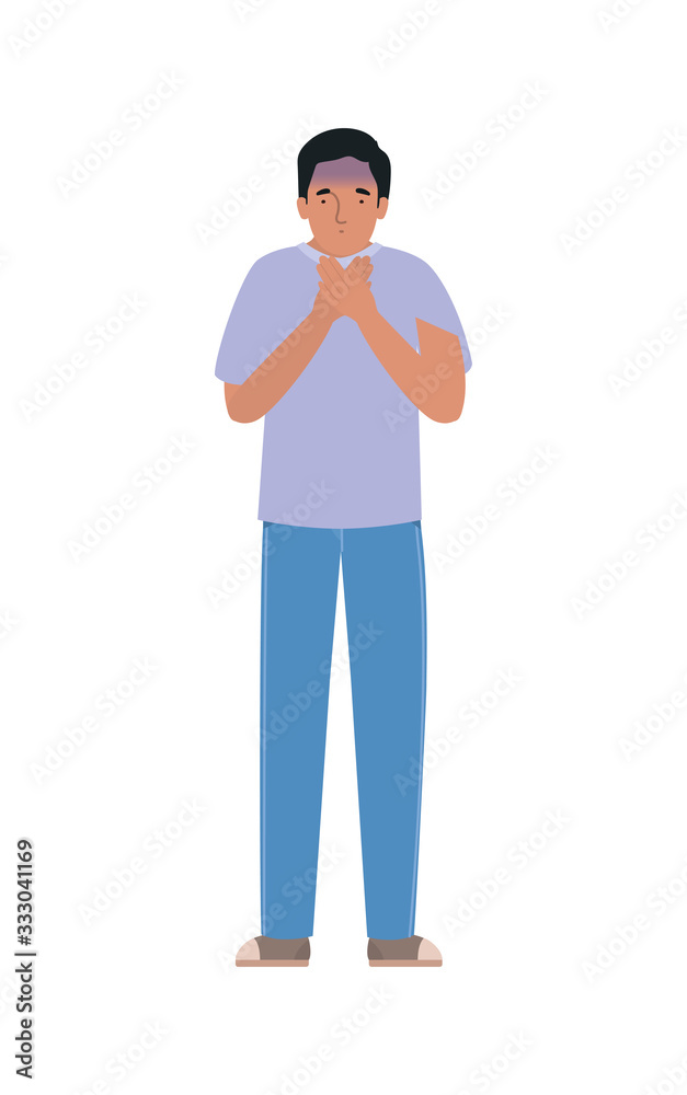 Avatar man feeling sick dizzy and with nauseous vector design Avatar man feeling sick dizzy and with nauseous vector design