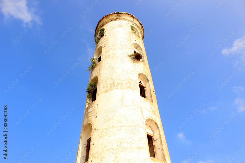 Abandoned old lighthouse due to LTTE terrorist attacks situated in sampur, trincomalee, Sri Lanka