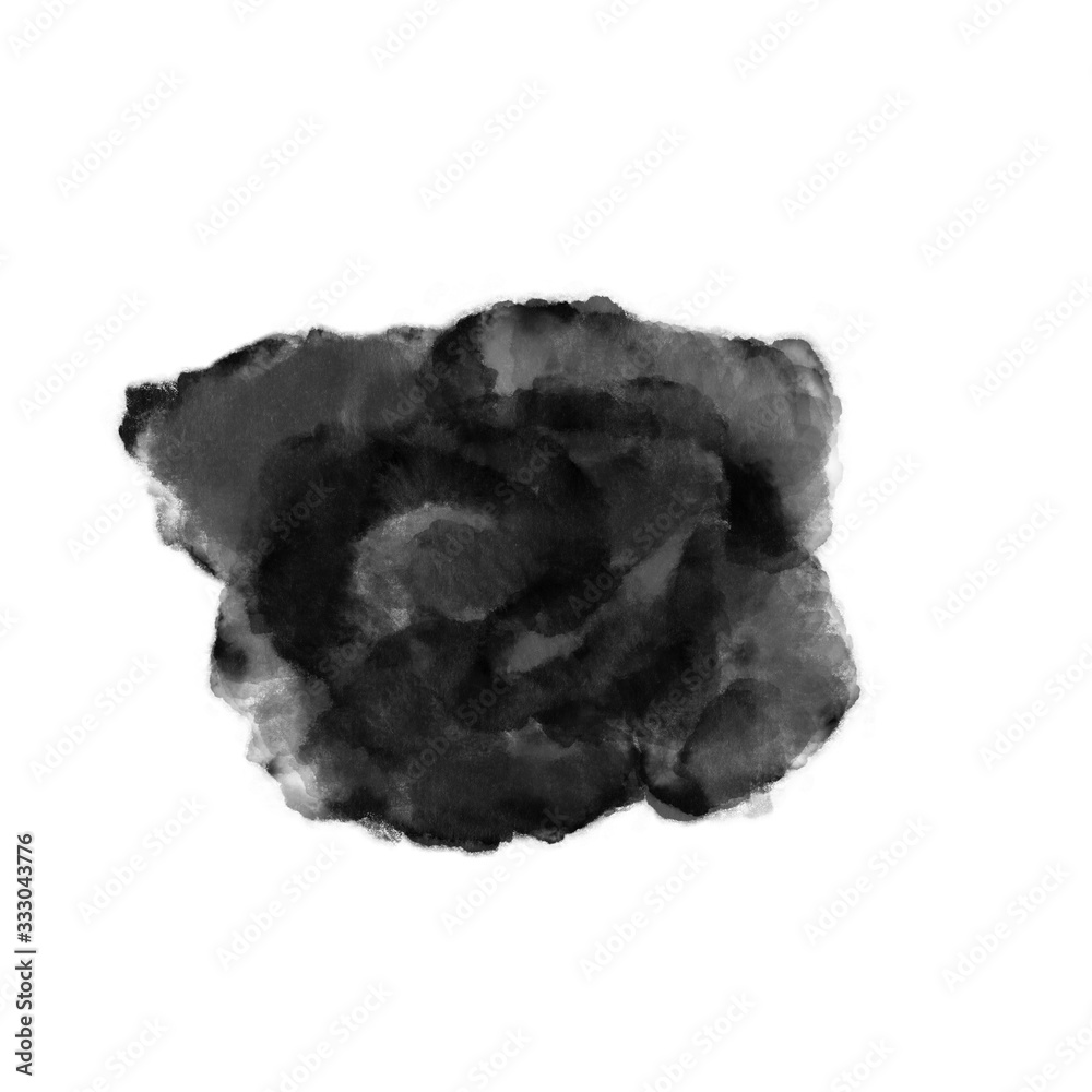 Obraz premium Wet ink geometric shape. Brush paint strokes. Texture brushes and modern grunge brush lines. Ink brush artistic design element for frame design. Isolated element.