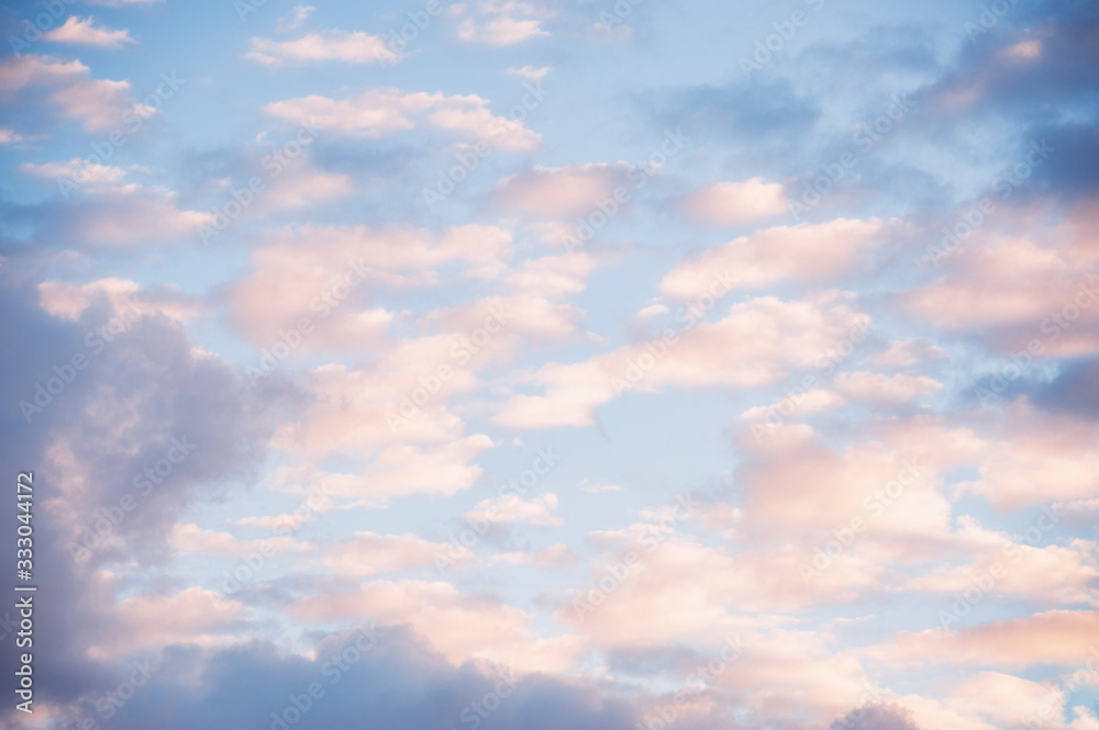 Obraz premium Cloudscape, Skyscape, Blue, Pink, Purple