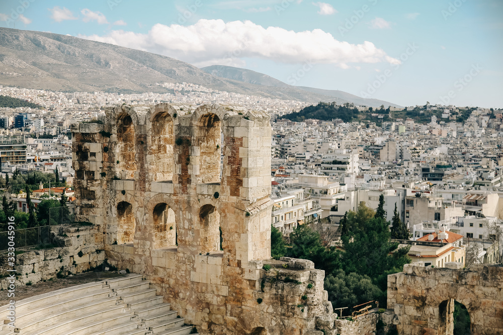 Amphitheater walls of the Acropolis at Athens