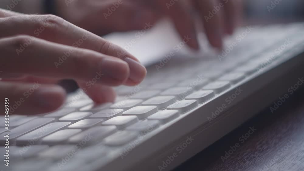 businessman hands type on laptop keyboard business 4K Hands touch typing pointing cloud data social network media,Businesswoman working on tablet computer,Extreme close-up human hands on keyboard.