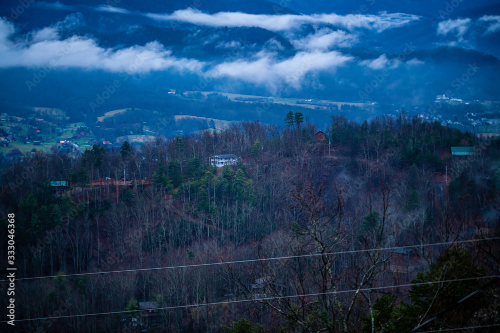 Obraz premium landscape with trees and clouds
