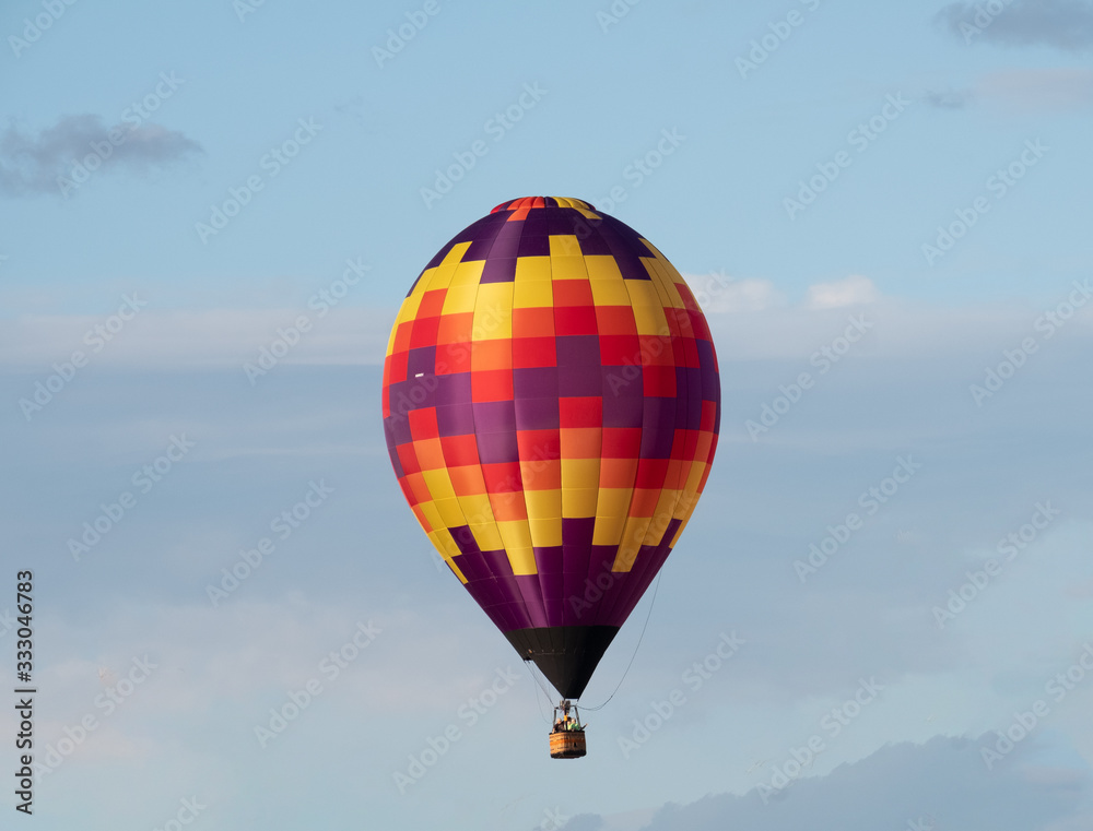 Fototapeta premium Blocked colored hot air balloon