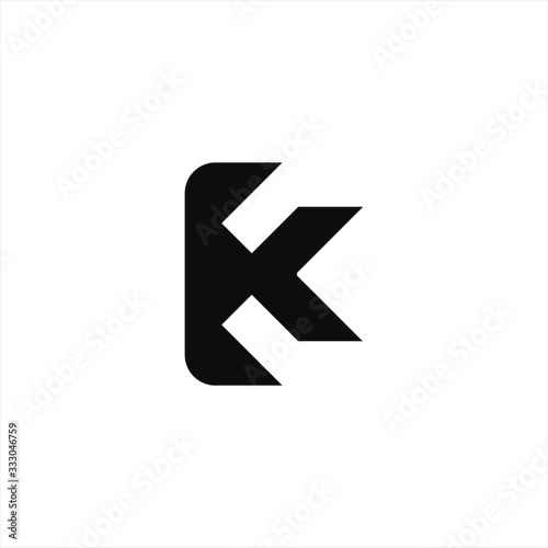 Initials letter k fish silhouette logo design , logo k frish 