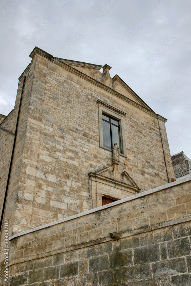 Facade of the Church of Santa Maria della Stella in Ostuni, Puglia, Italy
