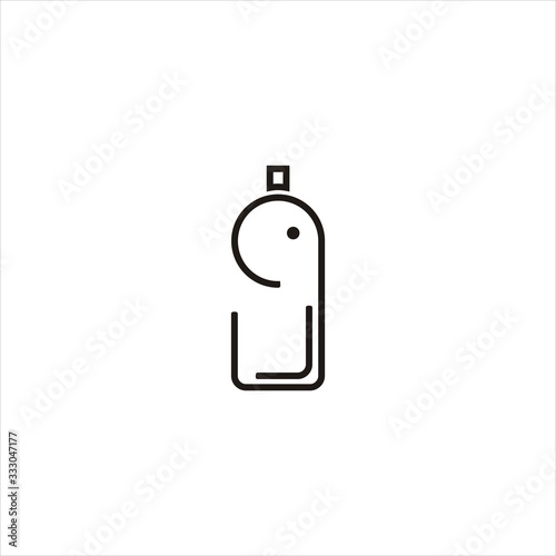 elephant bottle and line logo desain