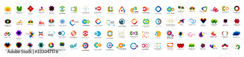 Abstract Logo And Icon Set. Elements Collection Isolated On White - Vector. Flat Icons For Business Template Logo, Square Elements, Website, Business Symbol And Circle Elements. Abstract Medical Logo