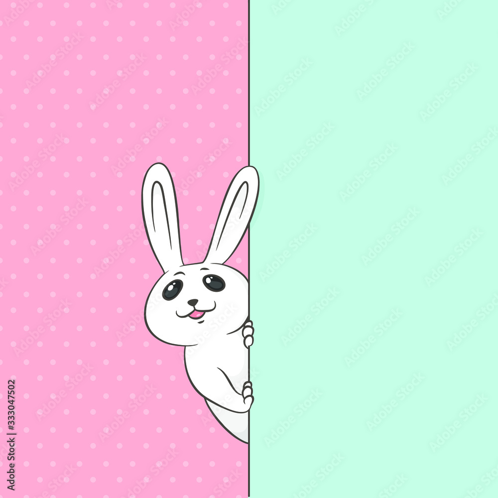  Easter Bunny, greeting card, EPS vector image.