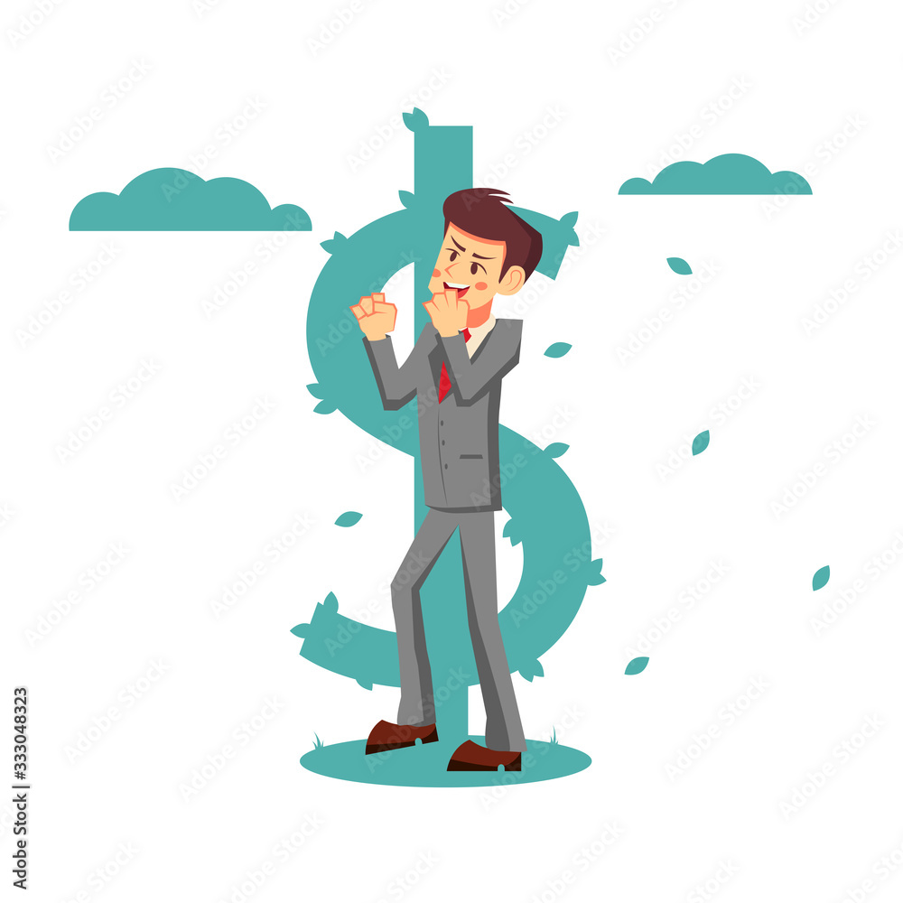 Businessman with mask standing and ready for battle. Color vector illustration Businessman with mask standing and ready for battle. Color vector illustration
