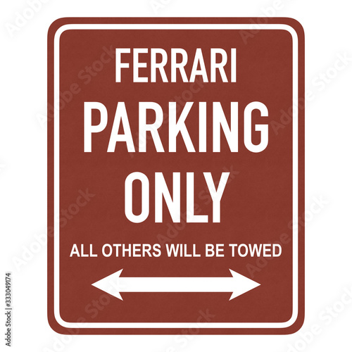 Картината върху платно Ferrari parking only - all others will be towed