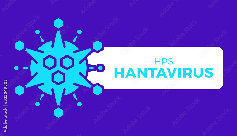 Creative Hantavirus Vector icon badge. Pulmonary syndrome (HPS) is a rare but deadly viral infection. Vector illustration of the new Chinese Hanta virus