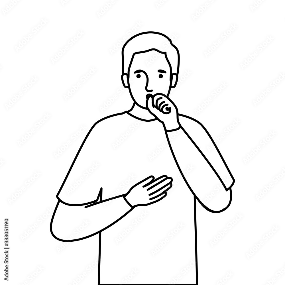 Avatar man with dry cough vector design Avatar man with dry cough vector design