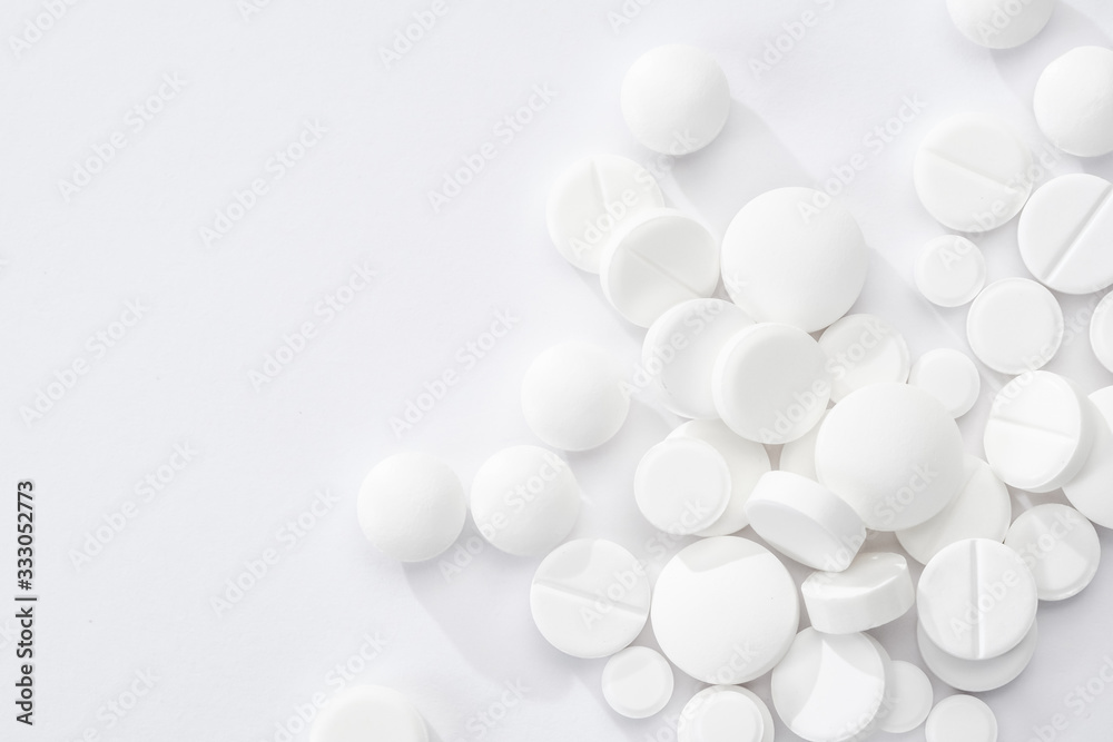 white pills and tablets capsule isolated on white background white pills and tablets capsule isolated on white background
