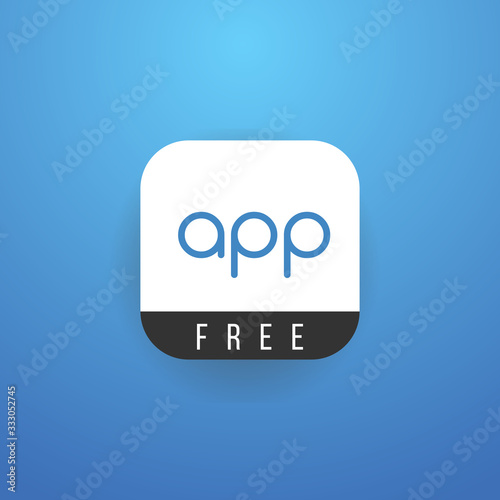 Blue app icon button templa...