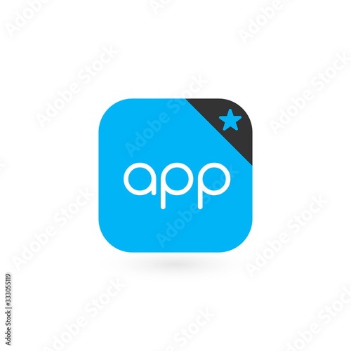 Blue app icon button templa...