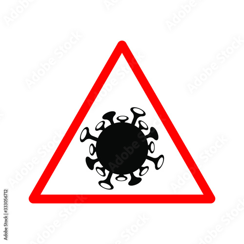 Stop Novel Coronavirus outbreak covid-19 2019-nCoV symptoms in Wuhan China. Vector virus icon sign banner isolated on white background