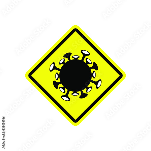 Stop Novel Coronavirus outbreak covid-19 2019-nCoV symptoms in Wuhan China. Vector virus icon sign banner isolated on white background